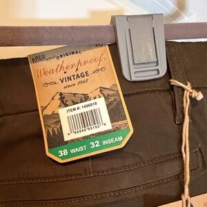 Weatherproof Vintage Men's Brown Flex Commuter Pants.  NWT